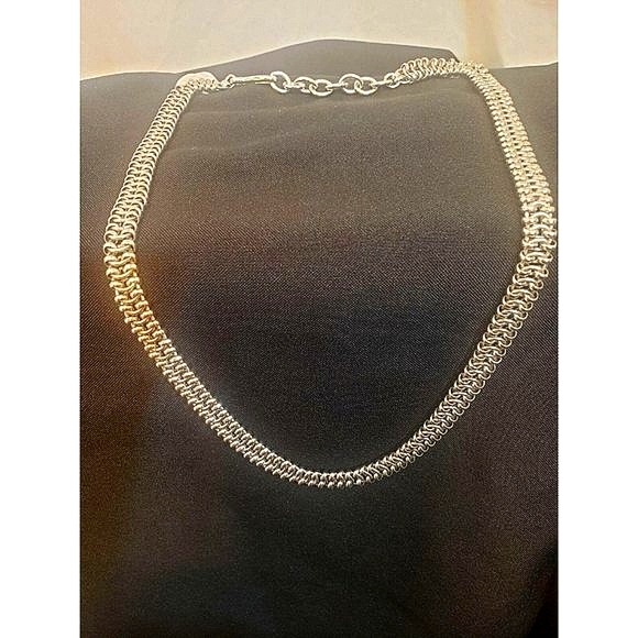 Monet Women's Sliver Signed 22'' Chain 5/16'' Wide Necklace - Picture 2 of 7
